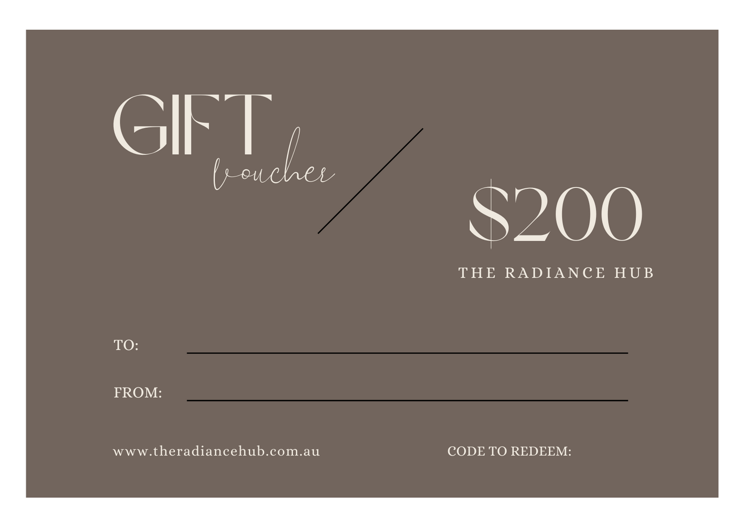 GIFT VOUCHER - The Radiance Hub